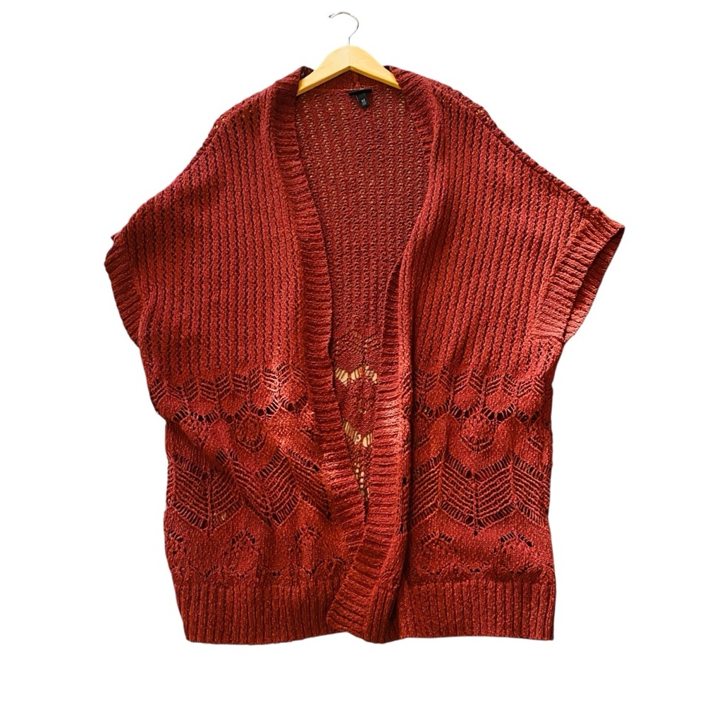 Torrid Open Stitch Cardigan Poncho Sweater size 1/2 - Picture 6 of 9